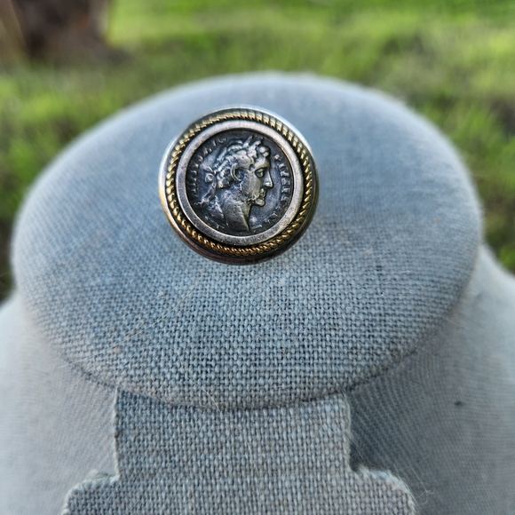 Jewelry - Roman Coin Ring With Gold & Sterling Silver